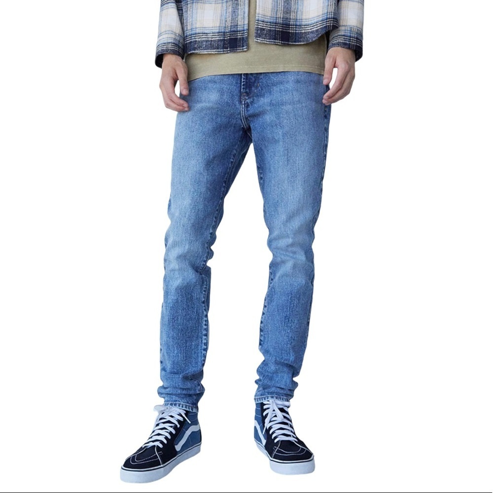 NWT PacSun Men’s Jeans 28X30 29X32 Medium Indigo Stacked Skinny Comfort Stretch - Picture 1 of 13